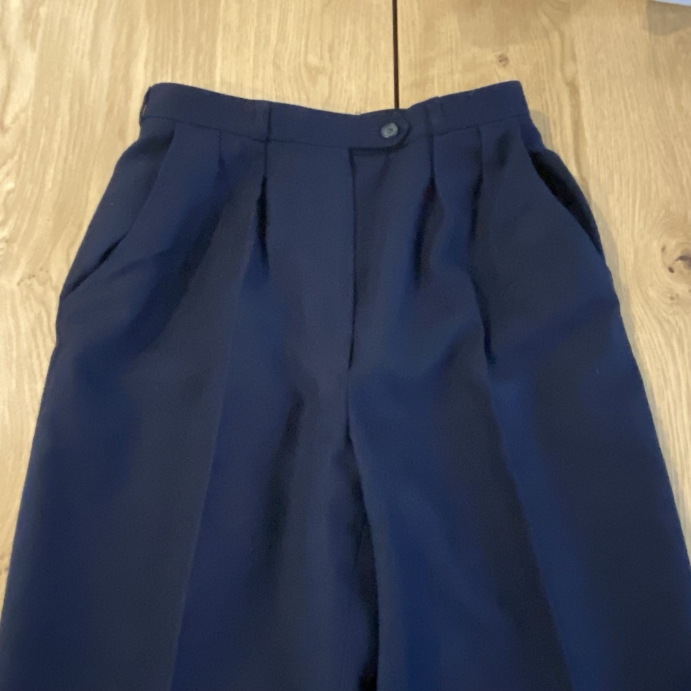 Giorgio Sant'Angelo‎ VTG Wool Pleated Dress Pants Women's 10 Navy 100% Wool 80's